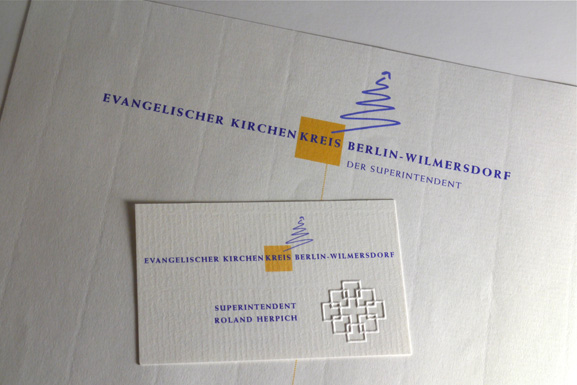 Logo, Briefpapier und Visitenkarte Kirchenkreis Wilmersdorf