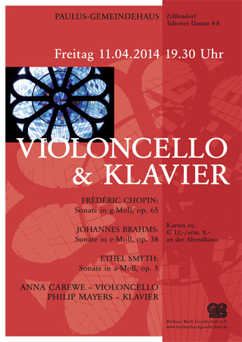 Plakat für Konzerte ohne Orgel - Berliner Bach Gesellschaft