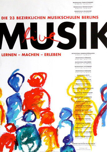 Image"Musik live" -  Plakat aller 23 Berliner Musikschulen