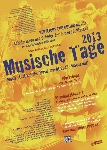 Plakat Musische Tage Steglitz-Zehlendorf 2013